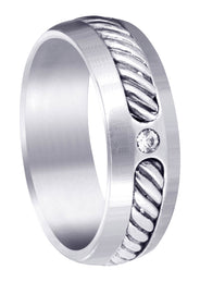 Diamond Mens Wedding Band | 0.07 Carats | Satin Finish (Julius)