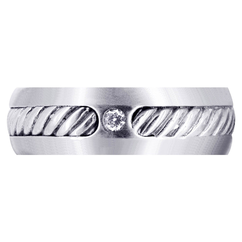 Diamond Mens Wedding Band | 0.07 Carats | Satin Finish (Julius)