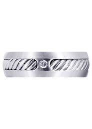Diamond Mens Wedding Band | 0.07 Carats | Satin Finish (Julius)