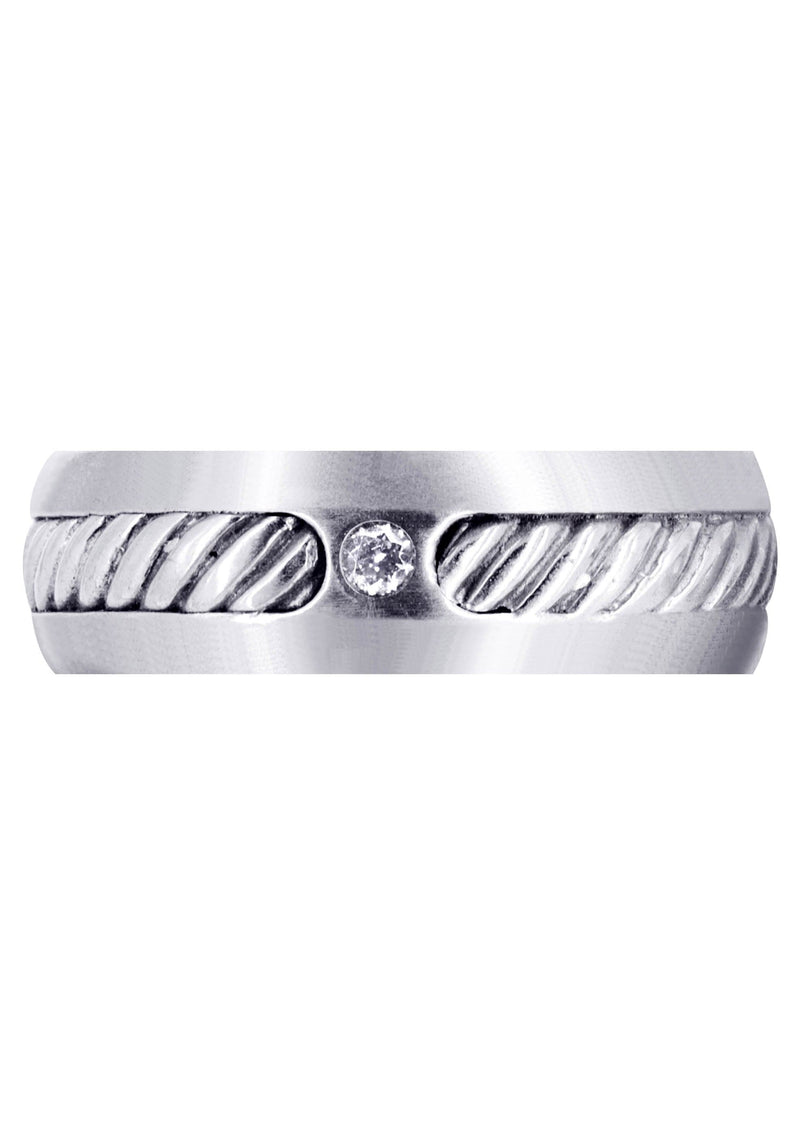 Diamond Mens Wedding Band | 0.07 Carats | Satin Finish (Julius)