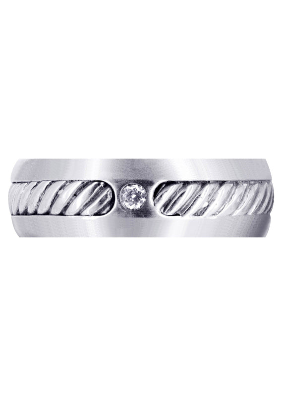 Diamond Mens Wedding Band | 0.07 Carats | Satin Finish (Julius)