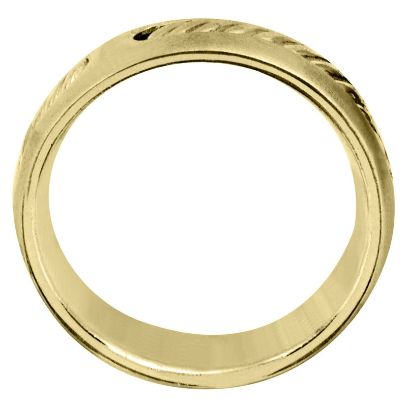 Yellow Gold Diamond Mens Wedding Band | 0.07 Carats | Satin Finish (Julius)