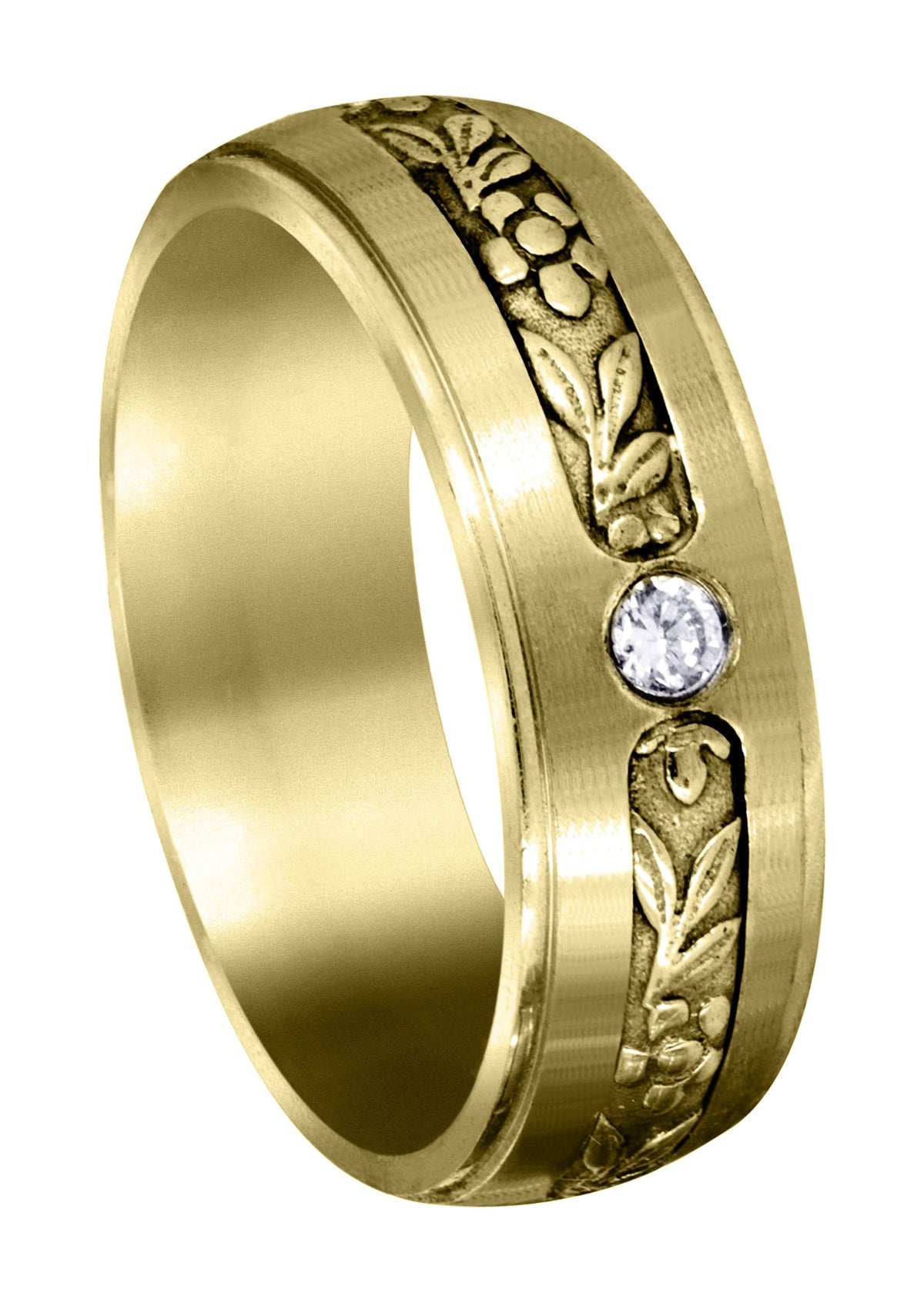 Yellow Gold Diamond Mens Engagement Ring | 0.28 Carats | Satin Finish (Barrett)