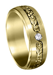 Yellow Gold Diamond Mens Engagement Ring | 0.28 Carats | Satin Finish (Barrett)