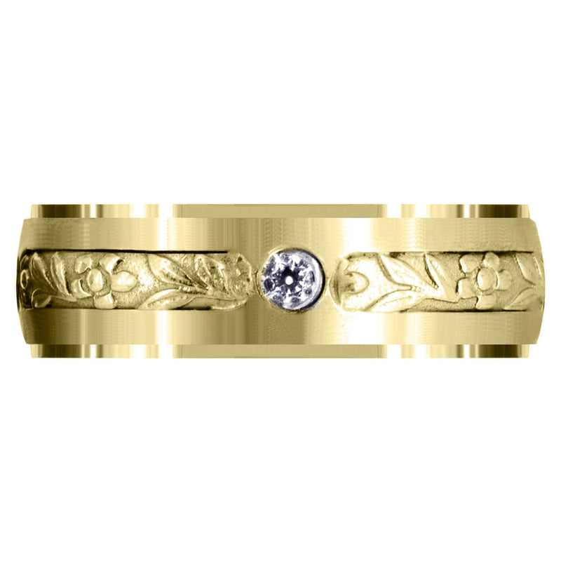Yellow Gold Diamond Mens Engagement Ring | 0.28 Carats | Satin Finish (Barrett)