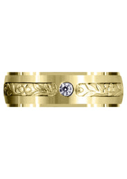 Yellow Gold Diamond Mens Engagement Ring | 0.28 Carats | Satin Finish (Barrett)