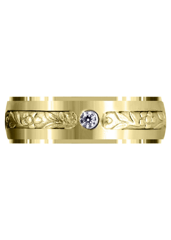 Yellow Gold Diamond Mens Engagement Ring | 0.28 Carats | Satin Finish (Barrett)