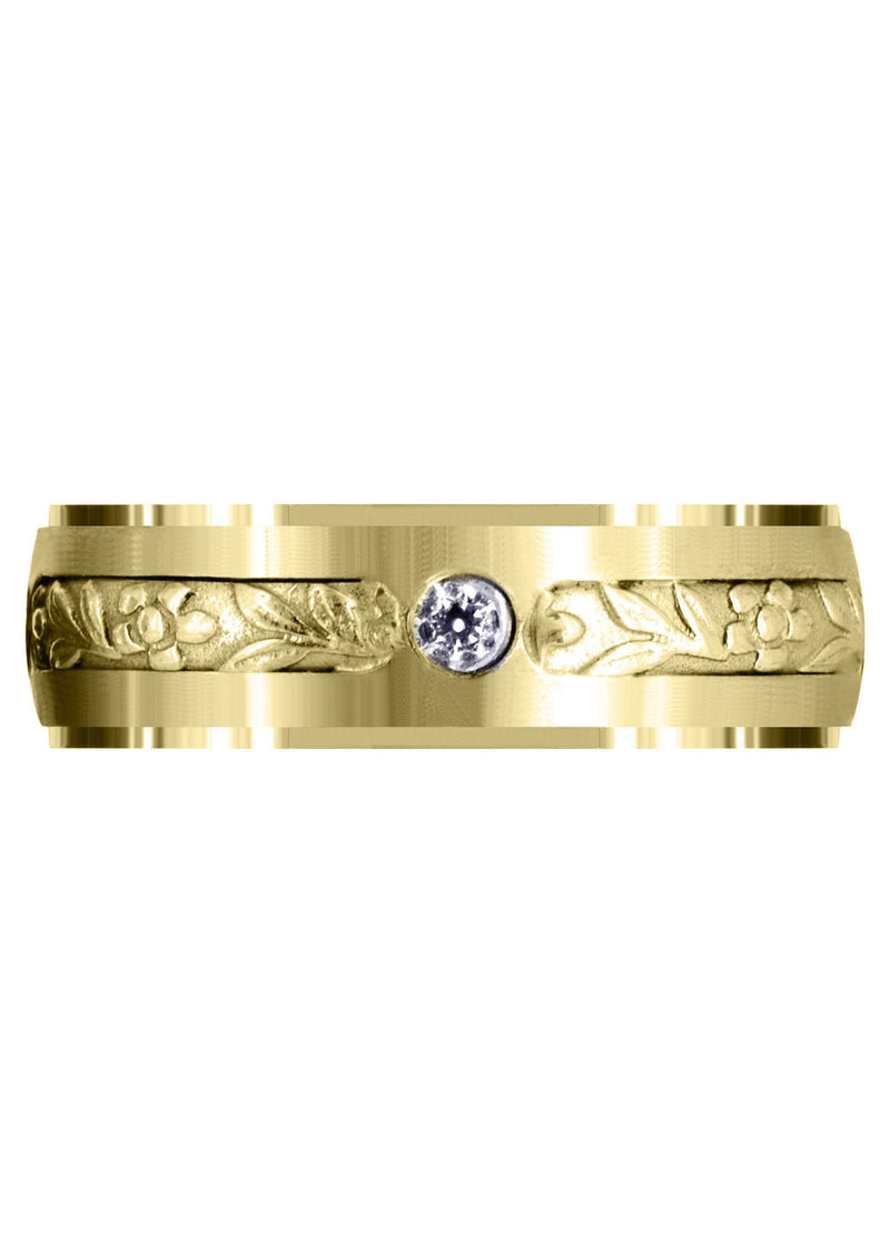 Yellow Gold Diamond Mens Engagement Ring | 0.28 Carats | Satin Finish (Barrett)