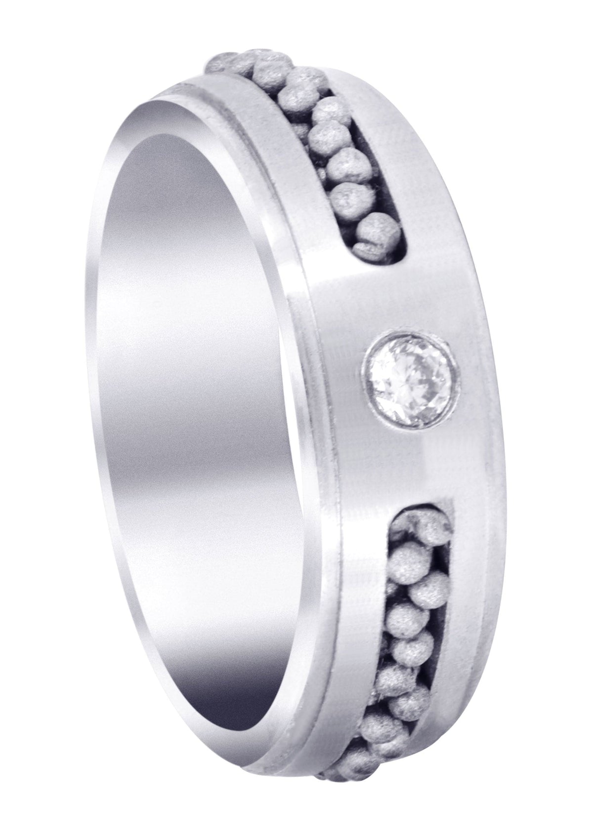 Diamond Mens Wedding Band | 0.12 Carats | Satin Finish (Leon)