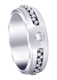 Diamond Mens Wedding Band | 0.12 Carats | Satin Finish (Leon)