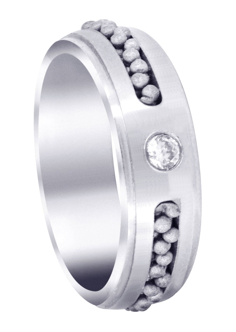 Diamond Mens Wedding Band | 0.12 Carats | Satin Finish (Leon)