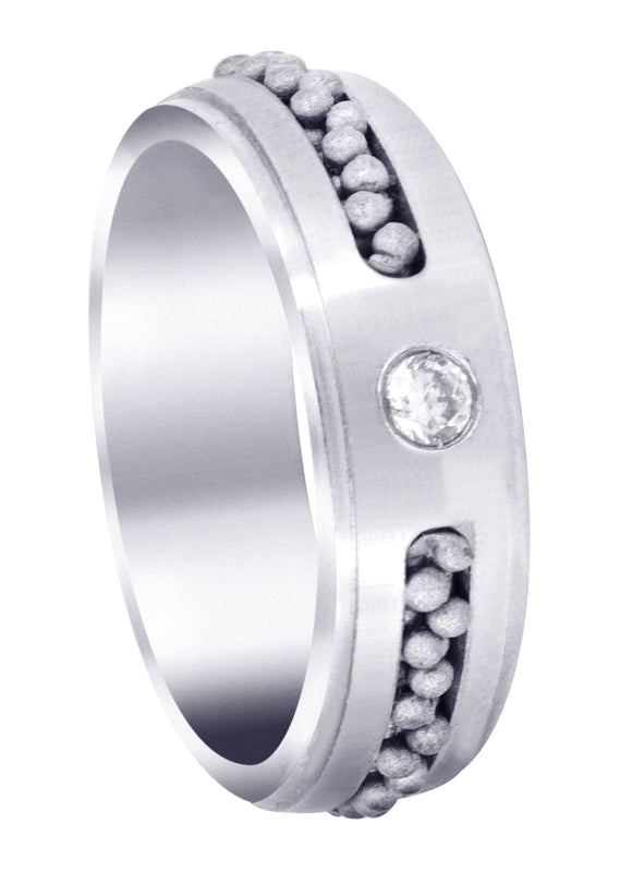 Diamond Mens Wedding Band | 0.12 Carats | Satin Finish (Leon)