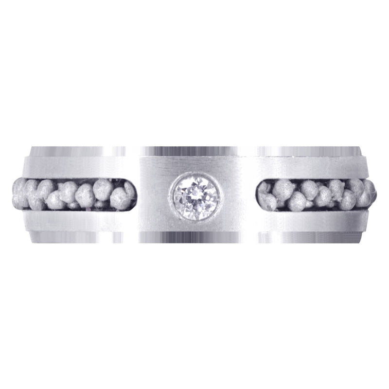 Diamond Mens Wedding Band | 0.12 Carats | Satin Finish (Leon)