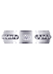 Diamond Mens Wedding Band | 0.12 Carats | Satin Finish (Leon)