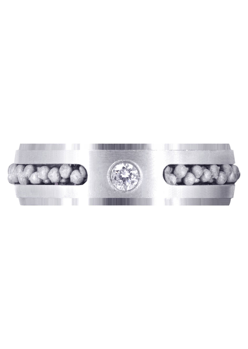 Diamond Mens Wedding Band | 0.12 Carats | Satin Finish (Leon)