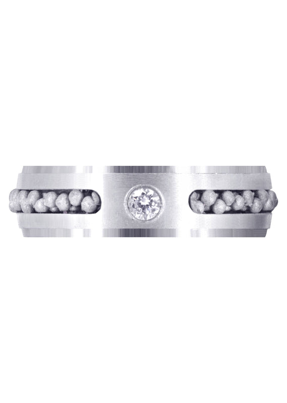 Diamond Mens Wedding Band | 0.12 Carats | Satin Finish (Leon)