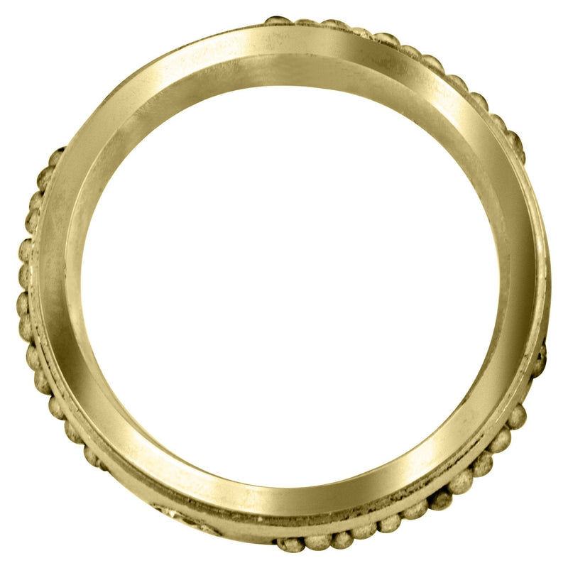 Yellow Gold Diamond Mens Wedding Band | 0.12 Carats | Satin Finish (Leon)