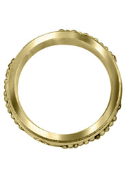 Yellow Gold Diamond Mens Wedding Band | 0.12 Carats | Satin Finish (Leon)