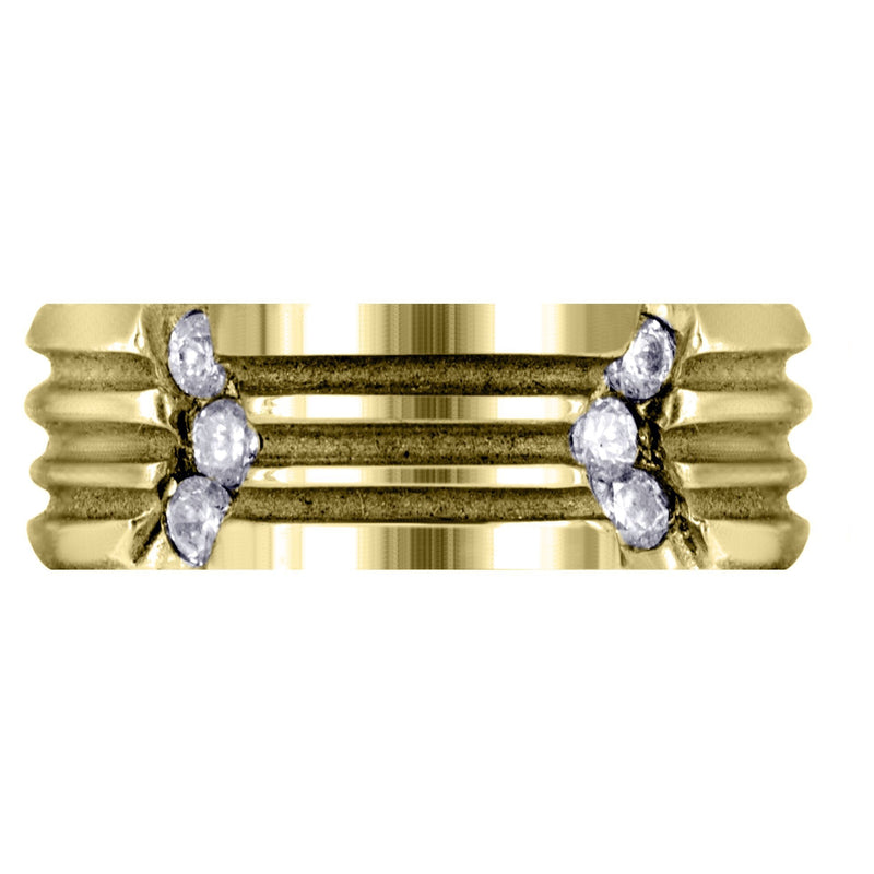 Yellow Gold Diamond Mens Wedding Band | 0.3 Carats | High Polish Finish (Clark)