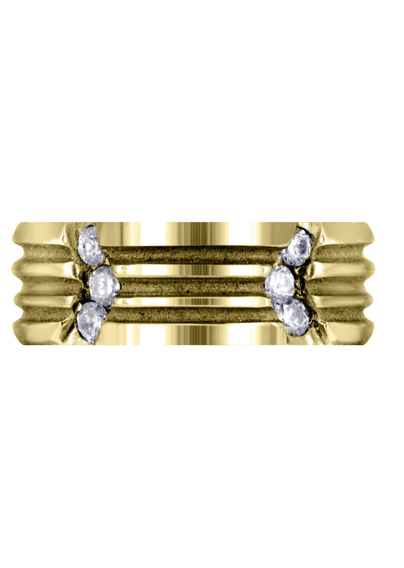 Yellow Gold Diamond Mens Wedding Band | 0.3 Carats | High Polish Finish (Clark)