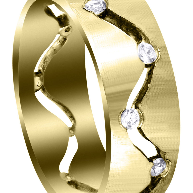 Yellow Gold Diamond Mens Wedding Band | 0.36 Carats (Danny)