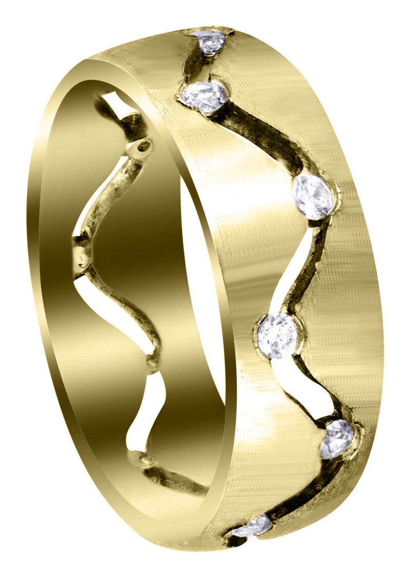 Yellow Gold Diamond Mens Wedding Band | 0.36 Carats (Danny)