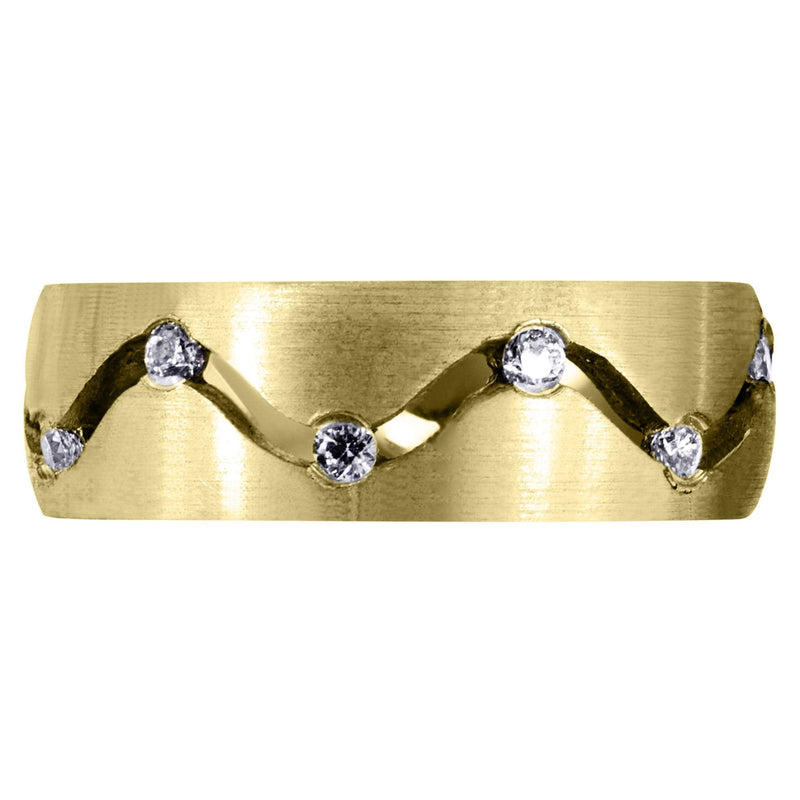 Yellow Gold Diamond Mens Wedding Band | 0.36 Carats (Danny)