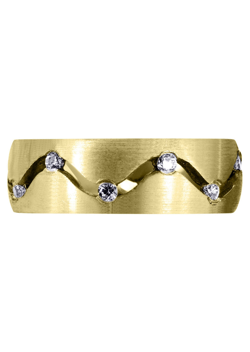 Yellow Gold Diamond Mens Wedding Band | 0.36 Carats (Danny)