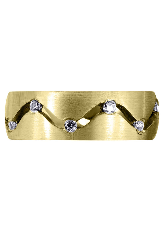 Yellow Gold Diamond Mens Wedding Band | 0.36 Carats (Danny)