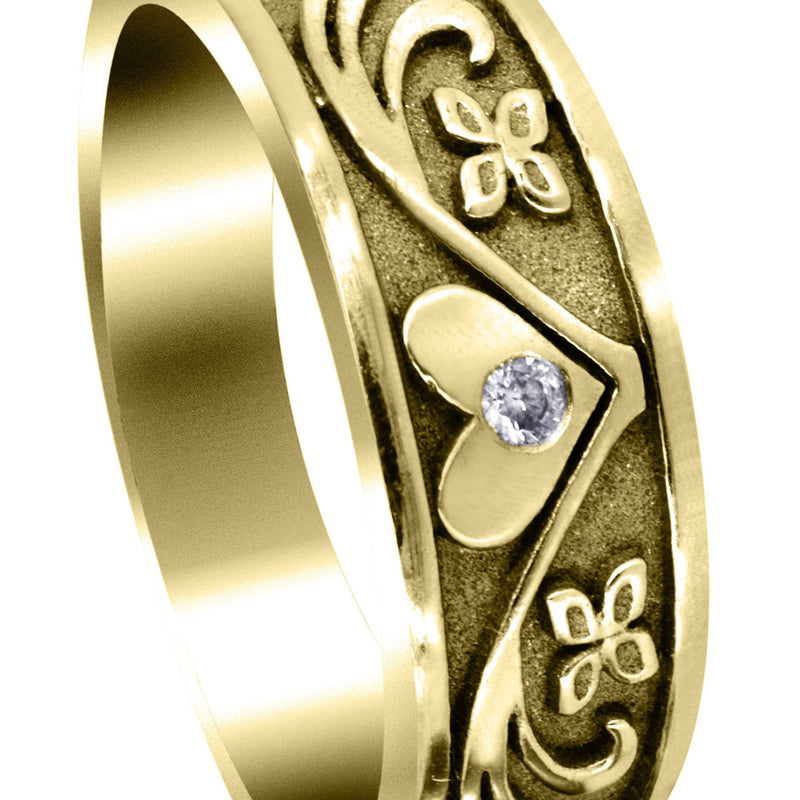 Yellow Gold Diamond Mens Wedding Band | 0.03 Carats (Keith)