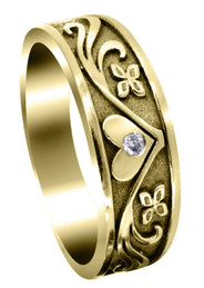 Yellow Gold Diamond Mens Wedding Band | 0.03 Carats (Keith)