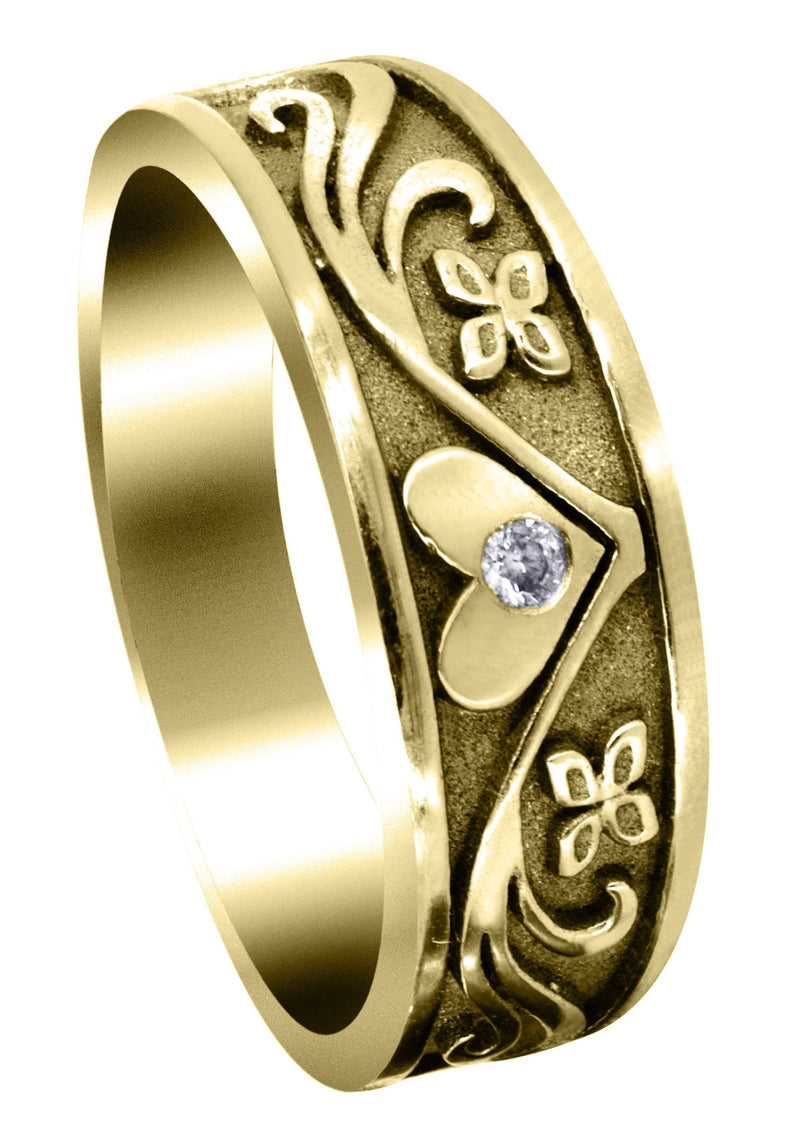 Yellow Gold Diamond Mens Wedding Band | 0.03 Carats (Keith)
