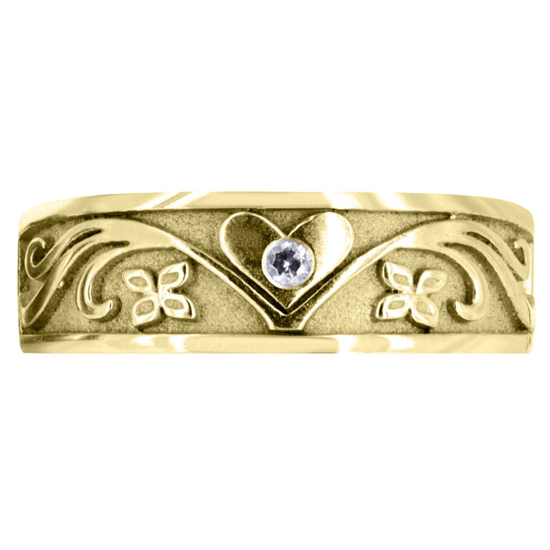 Yellow Gold Diamond Mens Wedding Band | 0.03 Carats (Keith)