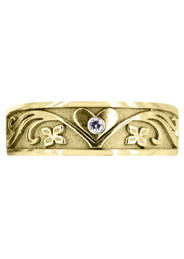 Yellow Gold Diamond Mens Wedding Band | 0.03 Carats (Keith)