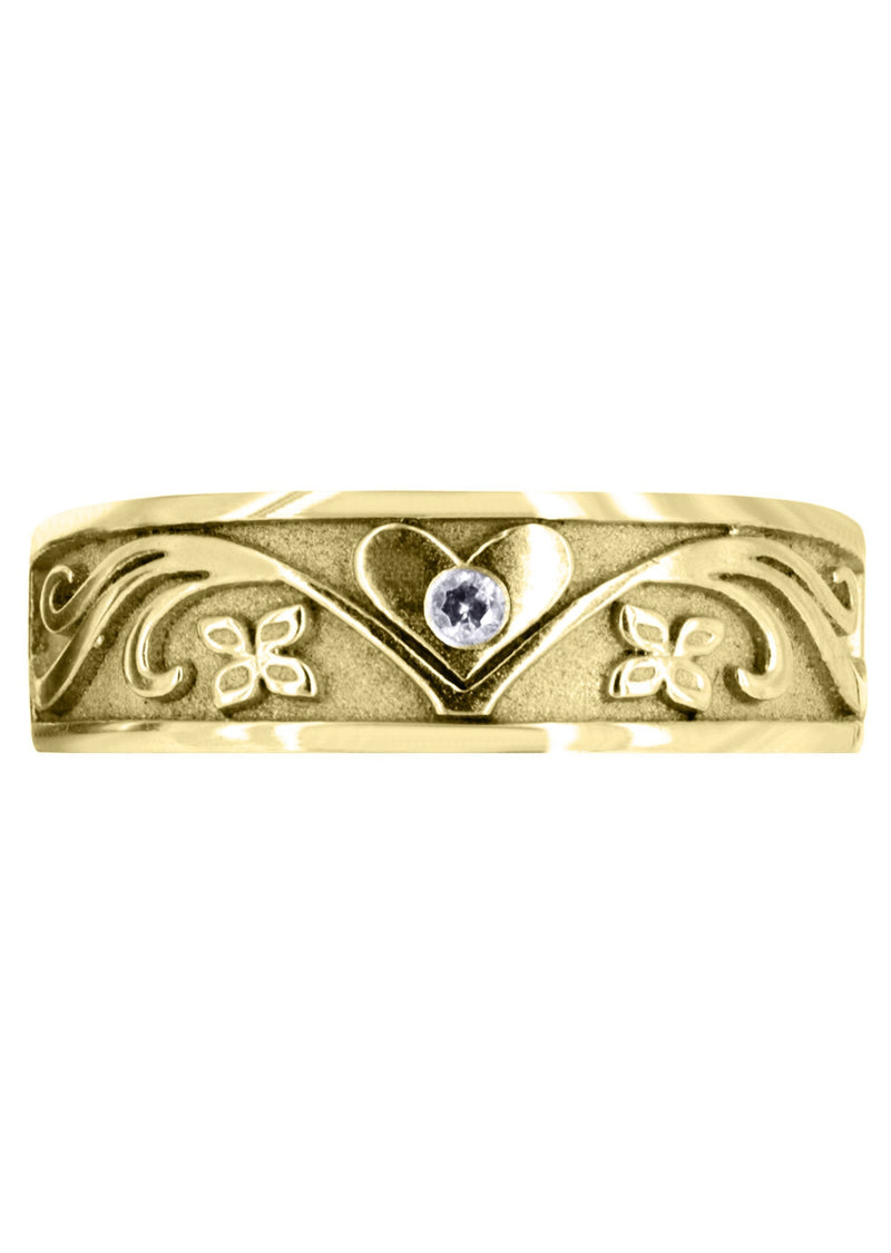 Yellow Gold Diamond Mens Wedding Band | 0.03 Carats (Keith)