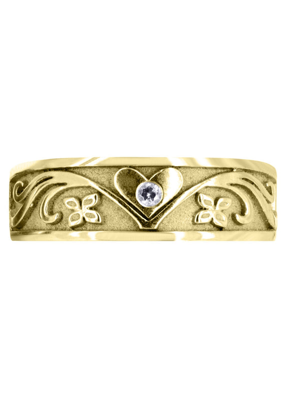 Yellow Gold Diamond Mens Wedding Band | 0.03 Carats (Keith)