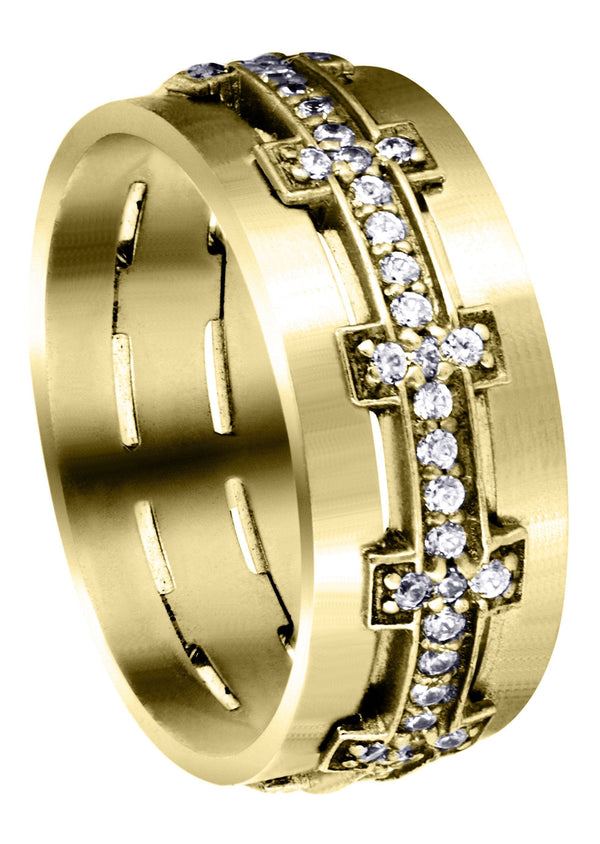 Yellow Gold Diamond Mens Wedding Band | 0.7 Carats (Milan)