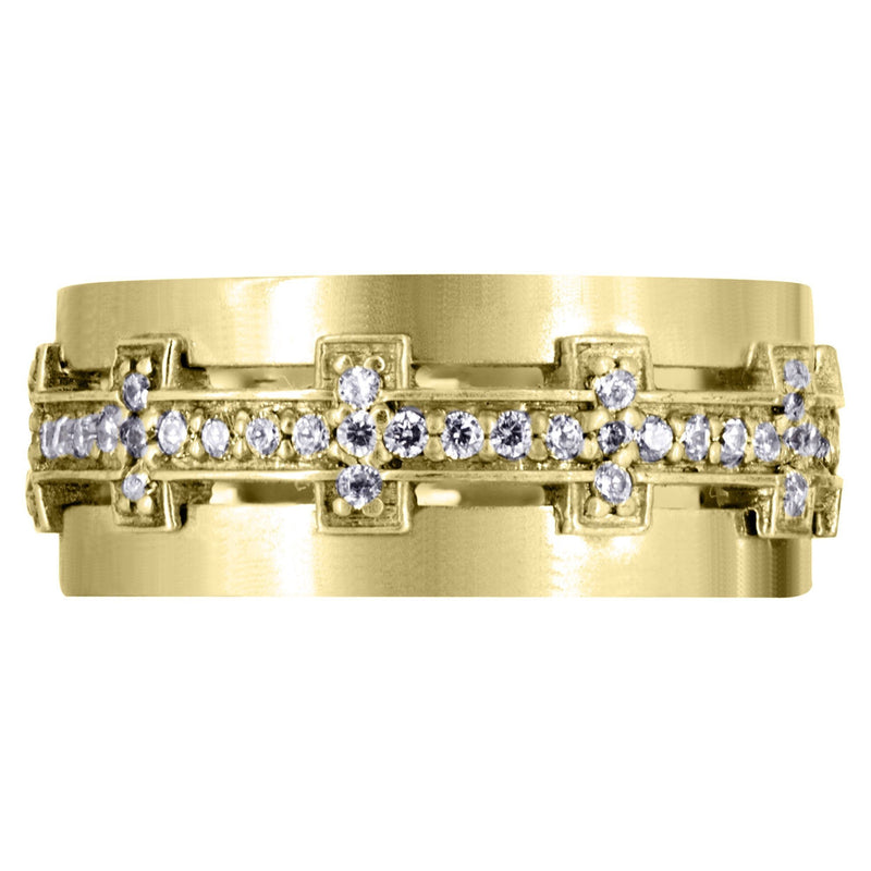 Yellow Gold Diamond Mens Wedding Band | 0.7 Carats (Milan)