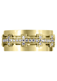 Yellow Gold Diamond Mens Wedding Band | 0.7 Carats (Milan)