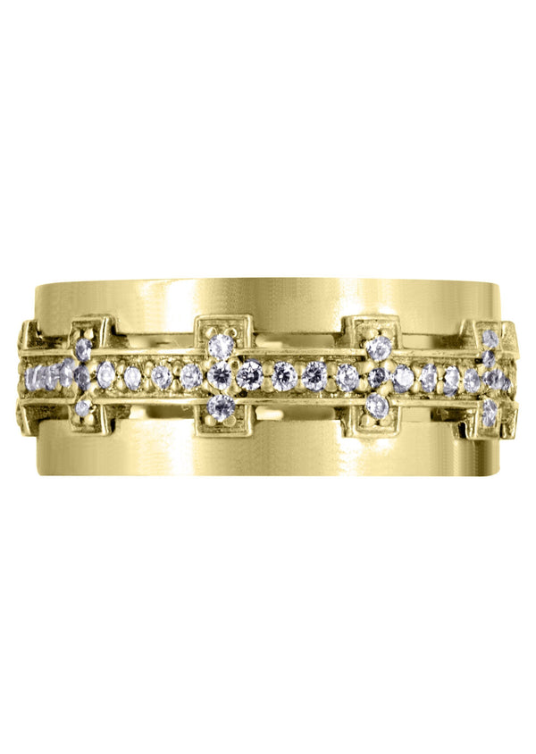 Yellow Gold Diamond Mens Wedding Band | 0.7 Carats (Milan)
