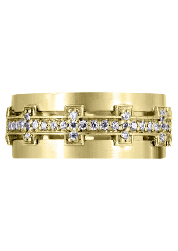 Yellow Gold Diamond Mens Wedding Band | 0.7 Carats (Milan)