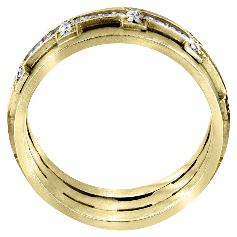 Yellow Gold Diamond Mens Wedding Band | 0.7 Carats (Milan)