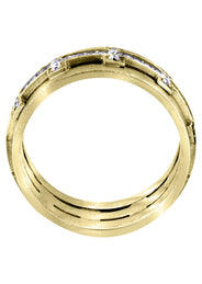 Yellow Gold Diamond Mens Wedding Band | 0.7 Carats (Milan)