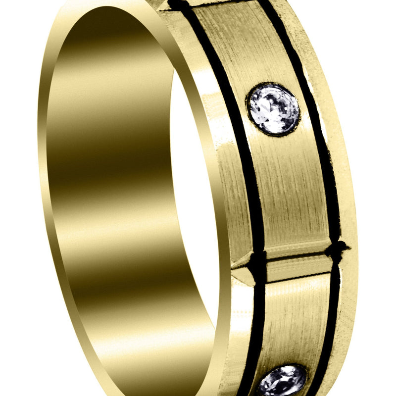 Yellow Gold Diamond Mens Wedding Band | 0.25 Carats (Zachariah)