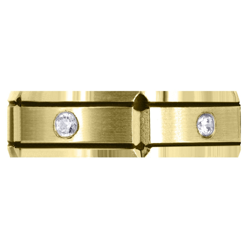 Yellow Gold Diamond Mens Wedding Band | 0.25 Carats (Zachariah)