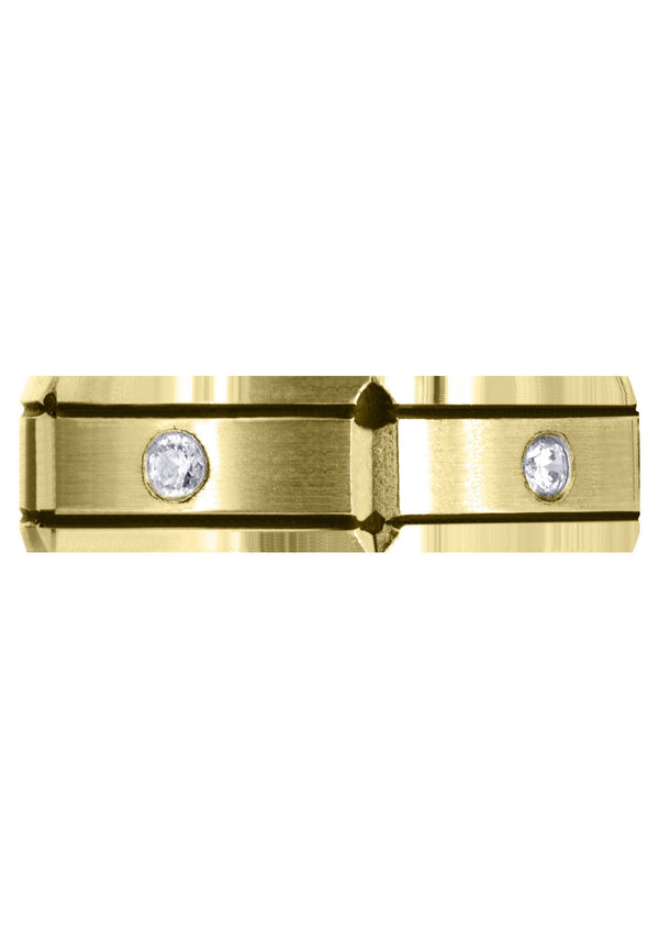 Yellow Gold Diamond Mens Wedding Band | 0.25 Carats (Zachariah)