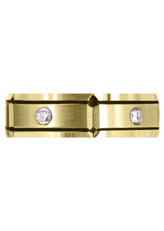 Yellow Gold Diamond Mens Wedding Band | 0.25 Carats (Zachariah)