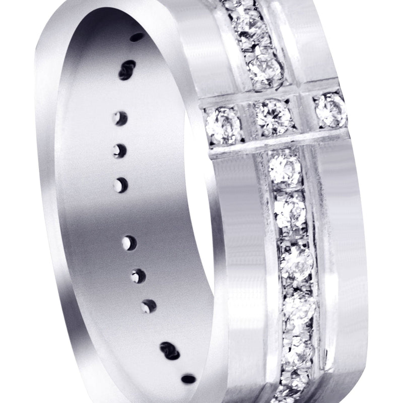 Diamond Mens Wedding Band | 0.51 Carats | Satin Finish (Tate)