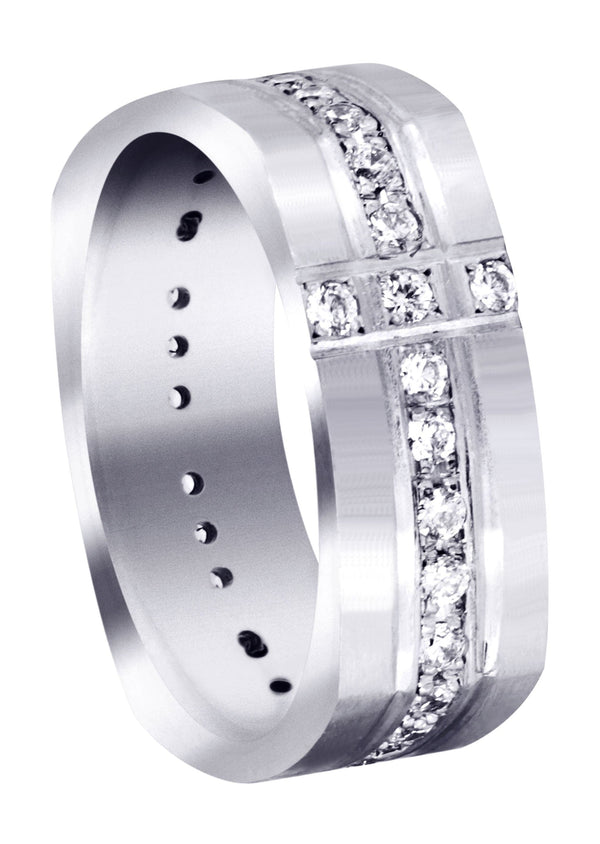 Diamond Mens Wedding Band | 0.51 Carats | Satin Finish (Tate)
