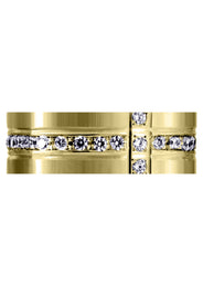 Yellow Gold Diamond Mens Wedding Band | 0.51 Carats | Satin Finish (Tate)